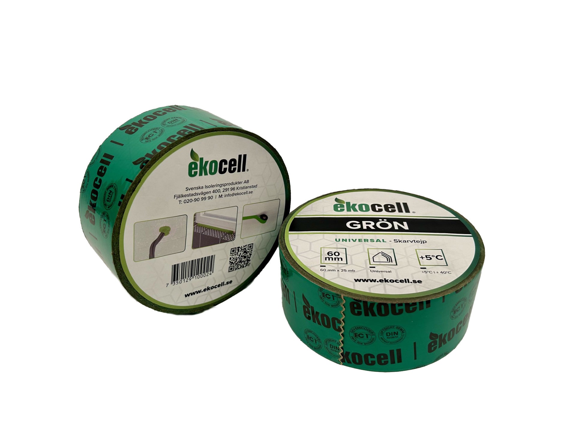 Grön tejp 60 mm – 10-pack (109 kr/st)