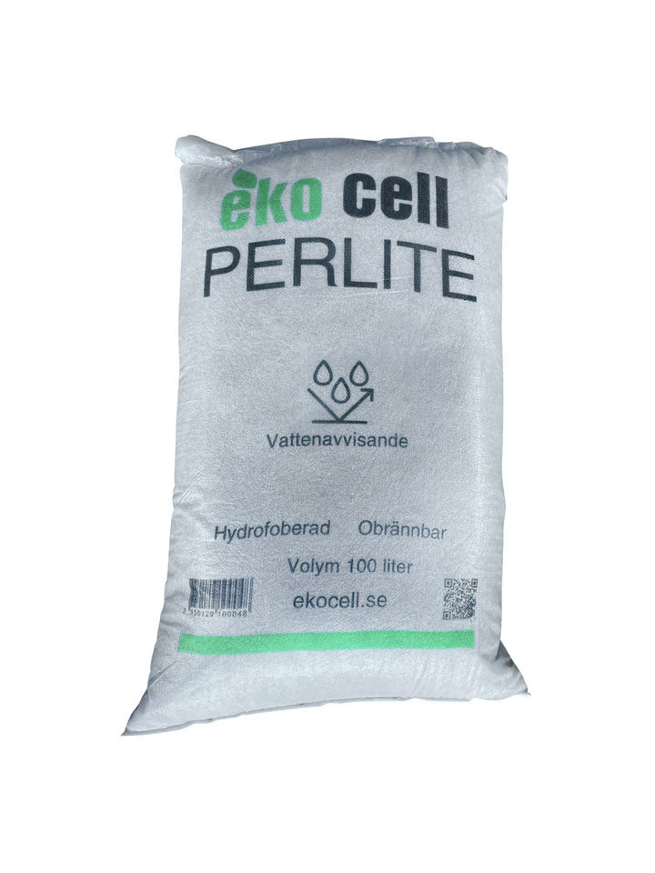 Ekocell Perlite hydrofoberad obrännbar isolering för husgrunde och bjälklag.